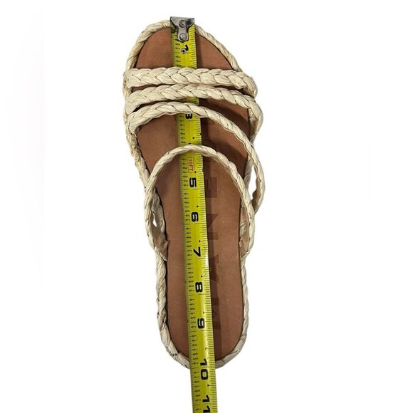 MANEBI | Cream Natural Raffia Flat Sandals Slip On Slides Women’s 7 - Picture 11 of 11